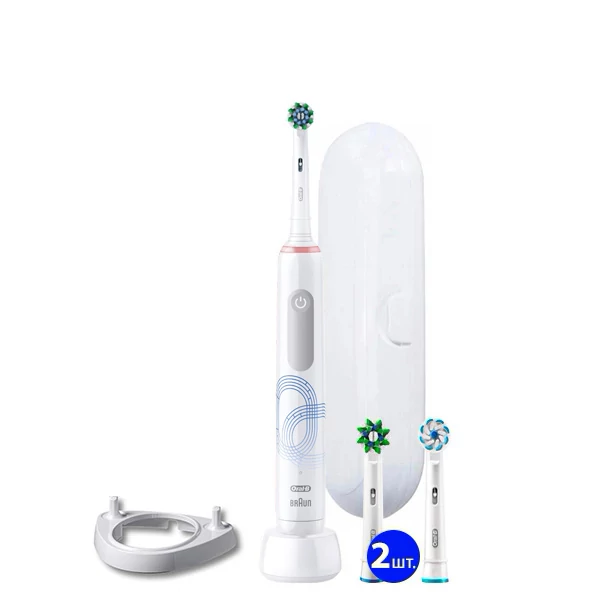 Электрическая зубная щетка Oral-B D505 PRO 3 3000 Cross Action Olympic Edition White (4 нас.) Рожок + Футляр