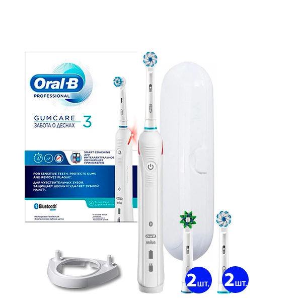 Зубная щетка Oral-B D601 Smart 4000N White с Bluetooth Рожок + футляр (5 нас.)