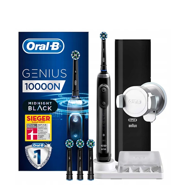 Зубная щетка Oral-B D701.545.6HX Genius 10000N Black с функцией Bluetooth+Smart Ring