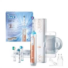Электрическая зубная щетка Oral-B D706 Genius 9000 Rose Gold Luxe Edition с искусственным интеллектом ЕС