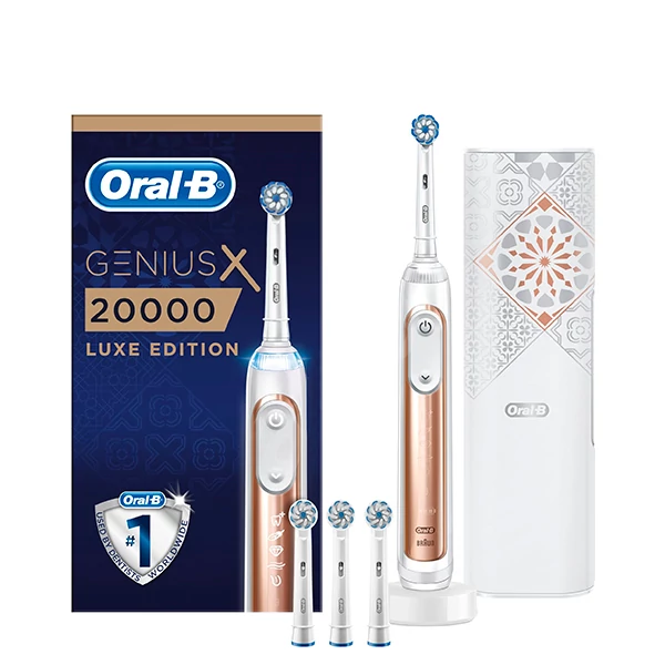 Зубная щетка Oral-B D706 Genius X 20000N Rose Gold Luxe Edition с искусственным интеллектом