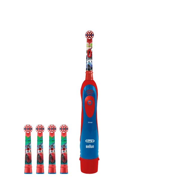 Зубная щетка Oral-B DB4.510.К «Тачки» на батарейках детская + 4 нас. ЕС
