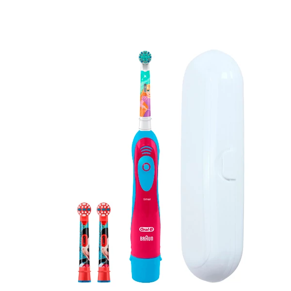 Зубная щетка Oral-B DB4.510.К Extra Soft Принцесса на батарейках детская + 2 нас. Микки с футляром
