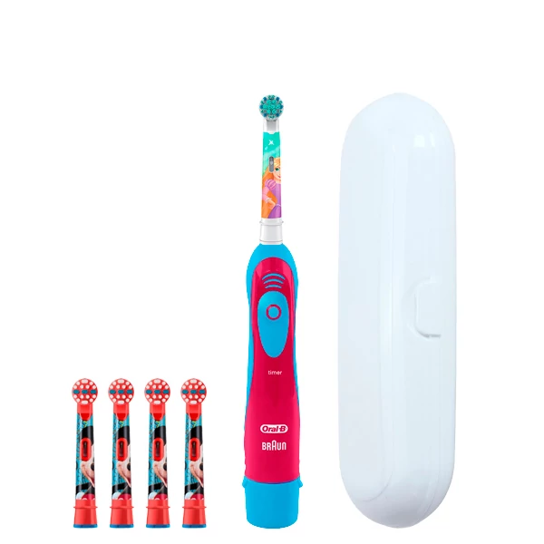 Зубная щетка Oral-B DB4.510.К Extra Soft Принцесса на батарейках детская + 4 нас. Микки с футляром