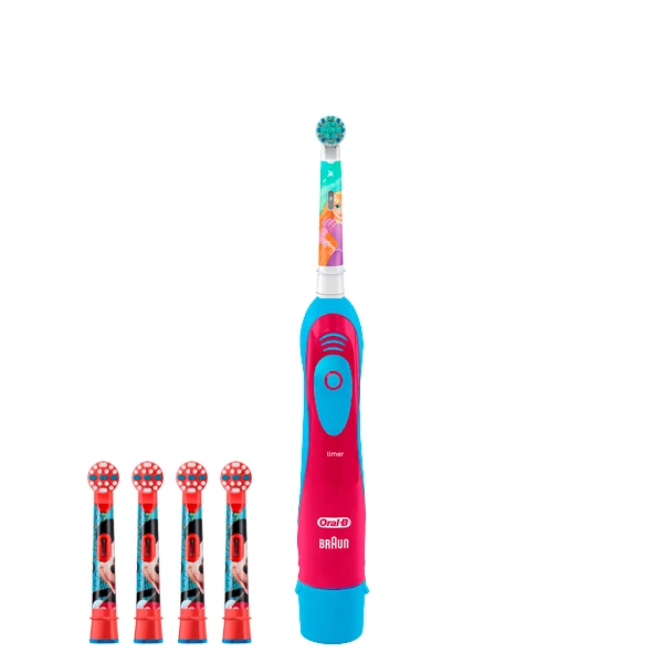 Зубная щетка Oral-B DB4.510.К Extra Soft Принцесса на батарейках детская + 4 нас. Микки