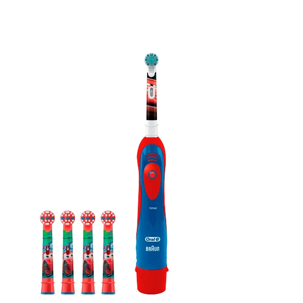 Зубная щетка Oral-B DB4.510.К Extra Soft «Тачки» на батарейках детская + 4 нас.