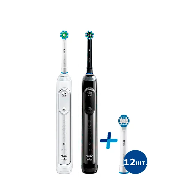 Зубная щетка Oral-B Genius 10000N Black (12 нас.) + White Семейный набор light ЕС