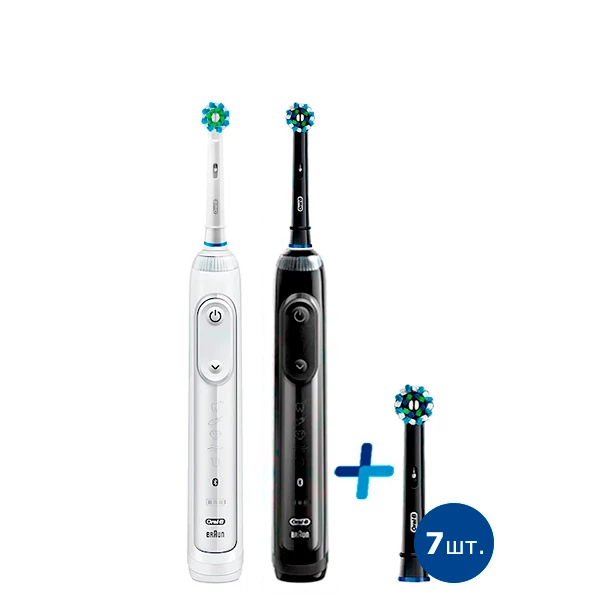 Зубная щетка Oral-B Genius 10000N Black (8 нас.) + White Семейный набор light ЕС