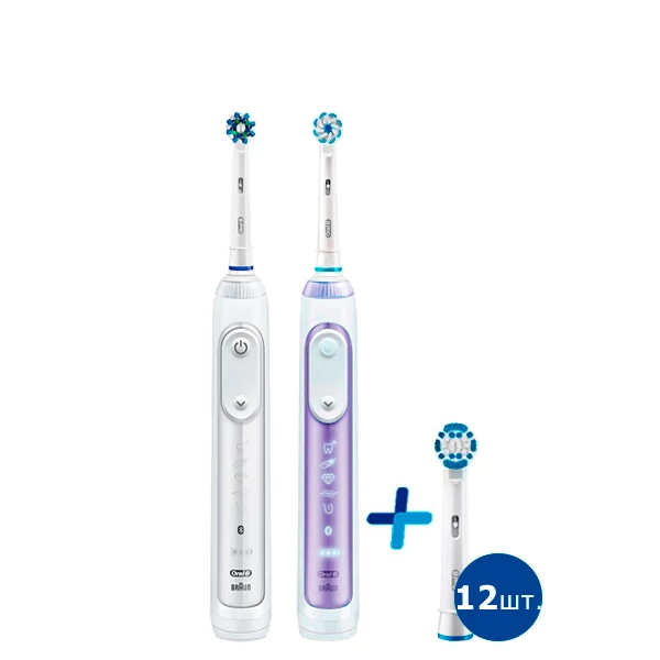 Зубная щетка Oral-B Genius 10000N Violete (12 нас.) + White Семейный набор light ЕС