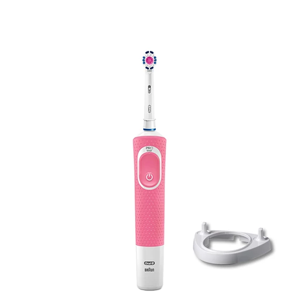 Зубная щетка Oral-B Vitality 100 3D White Pink + подставка рожок ЕС