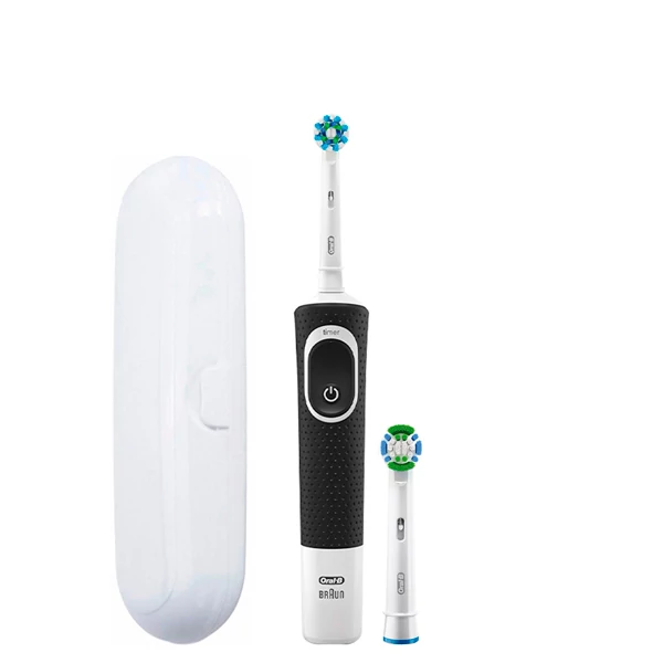 Зубная щетка Oral-B Vitality 100 Cross Action Black 2 нас. + футляр белый