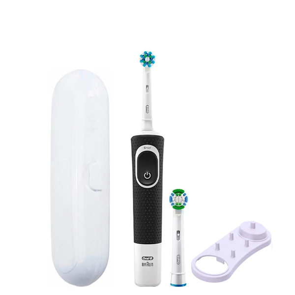 Зубная щетка Oral-B Vitality 100 Cross Action Black 2 нас. + подставка/футляр белый