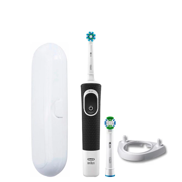 Зубная щетка Oral-B Vitality 100 Cross Action Black 2 нас. + подставка рожок/футляр белый ЕС