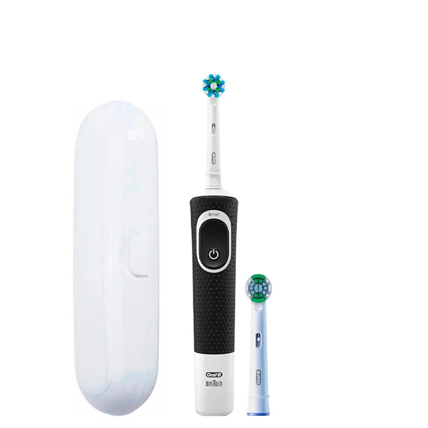 Зубная щетка Oral-B Vitality 100 Cross Action Black 2 нас. + футляр белый ЕС