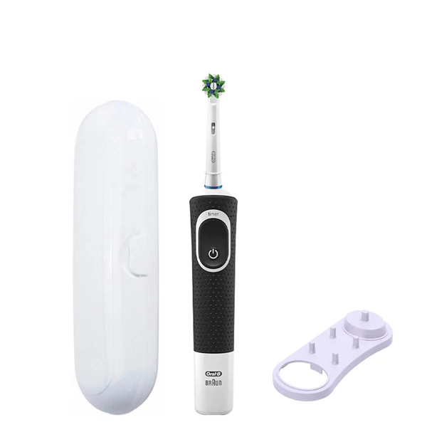 Зубная щетка Oral-B Vitality 100 Cross Action CleanMaximiser Black подставка + Футляр белый