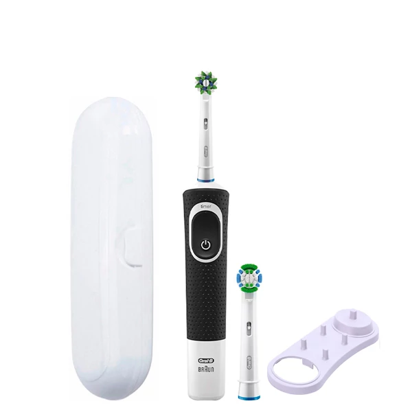 Зубная щетка Oral-B Vitality 100 Cross Action CleanMaximiser Black (2 нас.) + Подставка/футляр белый