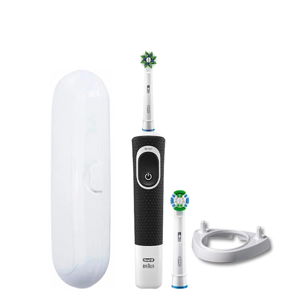 Зубная щетка Oral-B Vitality 100 Cross Action CleanMaximiser Black (2 нас.) + Подставка рожок/футляр белый ЕС