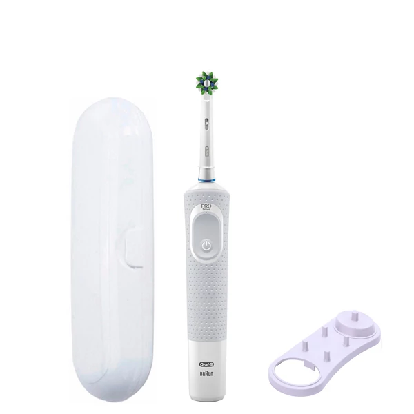Электрическая зубная щетка Oral-B Vitality 100 Cross Action CleanMaximiser White подставка + Футляр белый