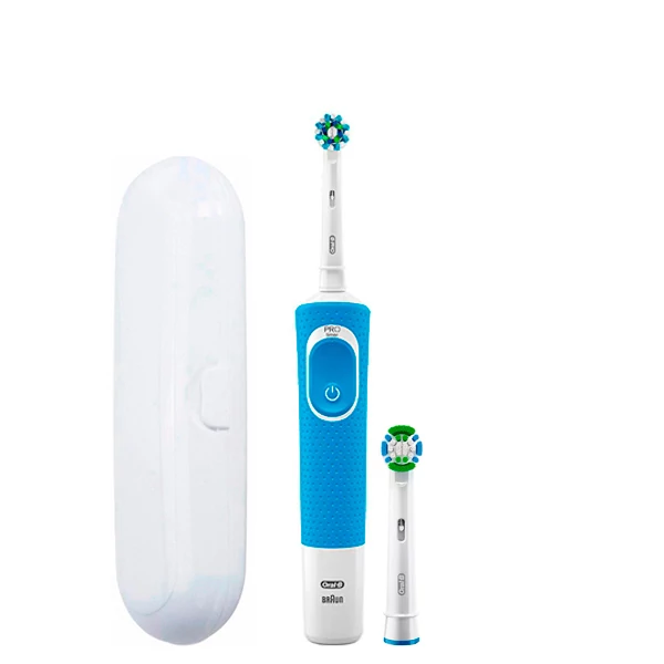 Зубная щетка Oral-B Vitality D100.413.1 Crossaction Blue 2 нас. + футляр белый