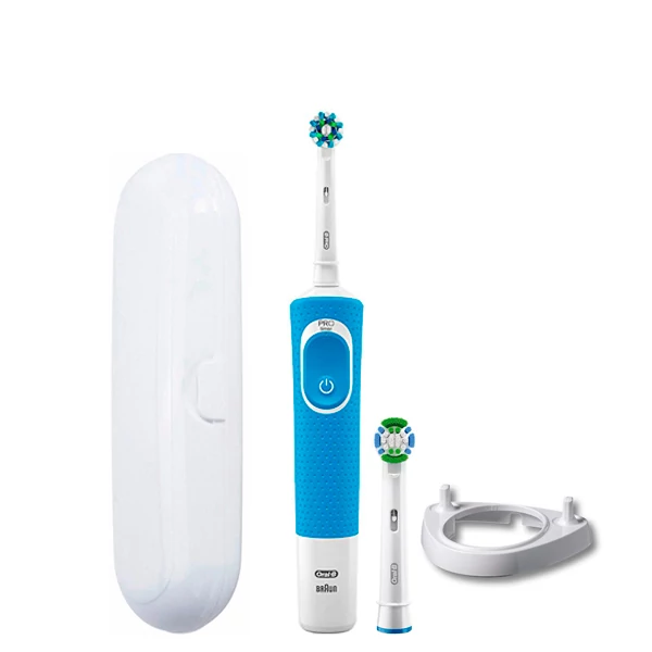 Зубная щетка Oral-B Vitality D100.413.1 Crossaction Blue 2 нас. + подставка рожок/футляр белый ЕС