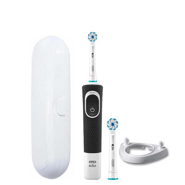 Зубная щетка Oral-B Vitality 100 Junior 6+ Black 2 насадки + подставка рожок + футляр белый ЕС