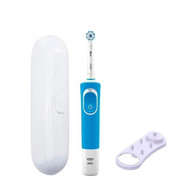 Зубная щетка Oral-B D100 Junior 6+ Blue подставка + футляр белый