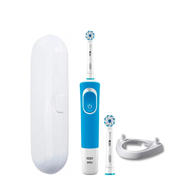 Зубная щетка Oral-B D100 Junior 6+ Blue 2 насадки + подставка рожок + футляр белый ЕС