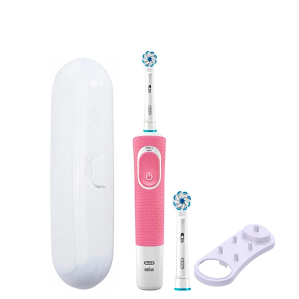 Зубная щетка Oral-B Vitality 100 Junior 6+ Pink 2 нас. подставка + футляр белый