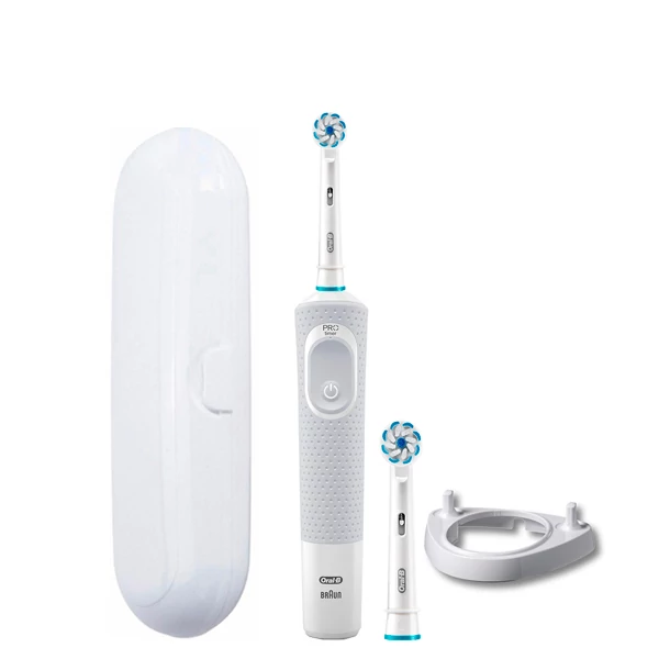 Зубная щетка Oral-B Vitality 100 Junior 6+ White 2 насадки + подставка рожок + футляр белый ЕС