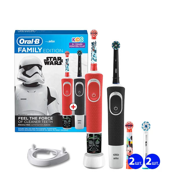 Зубные щетки Oral-B Vitality D100 Kids &quot;Звездные войны&quot; Family Pack (6 нас.) + рожок ЕС