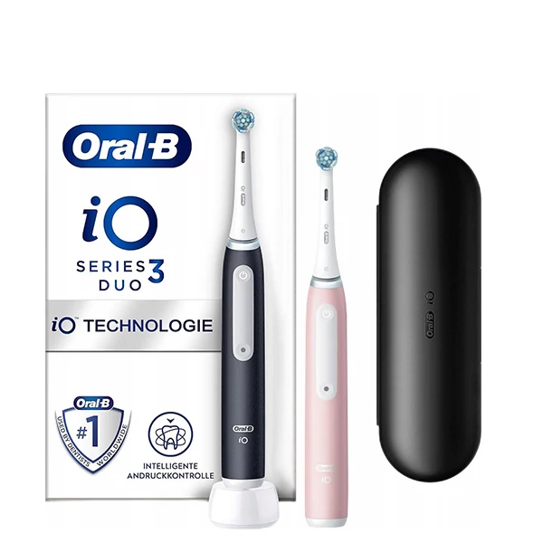 Электрические зубные щетки Oral-B iO 3 Family Pack Matte Black + Blush Pink Travel Case