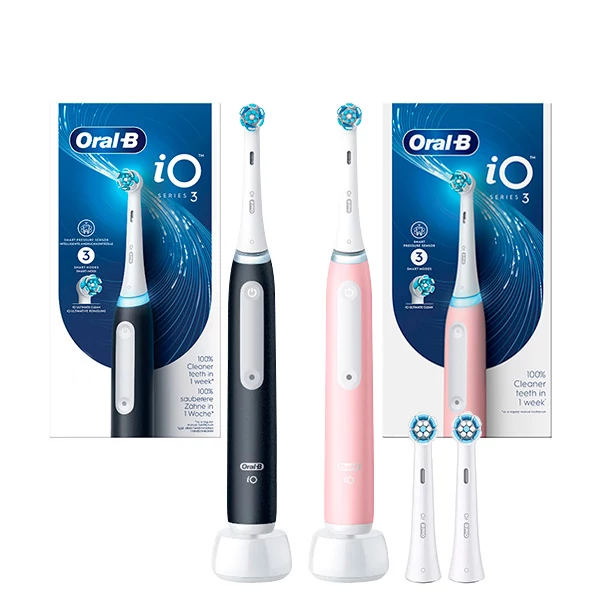 Электрические зубные щетки Oral-B iO 3 Family Pack Matte Black + Blush Pink (4 нас.) ЕС