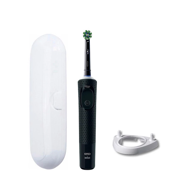 Электрическая зубная щетка Oral-B D103 Vitality Pro Cross Action CleanMaximiser Black + Подставка рожок и футляр ЕС