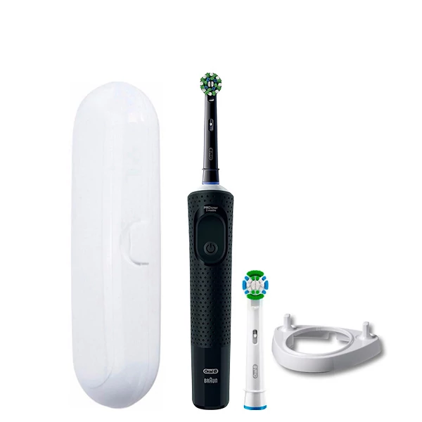 Электрическая зубная щетка Oral-B D103 Vitality Pro Cross Action CleanMaximiser Black (2 нас.) + Подставка рожок и футляр ЕС