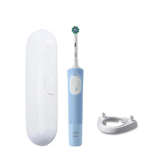 Электрическая зубная щетка Oral-B D103 Vitality Pro Cross Action CleanMaximiser Blue + Подставка рожок и футляр ЕС