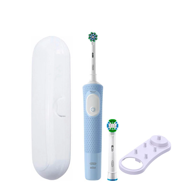 Электрическая зубная щетка Oral-B D103 Vitality Pro Cross Action CleanMaximiser Blue (2 нас.) + Подставка и футляр