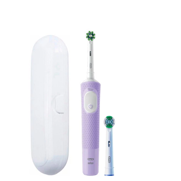 Электрическая зубная щетка Oral-B D103 Vitality Pro Cross Action CleanMaximiser Lilac Mist Violet (2 нас.) + Футляр ЕС