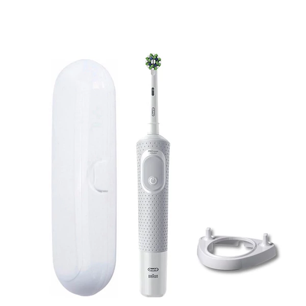 Электрическая зубная щетка Oral-B D103 Vitality Pro Cross Action CleanMaximiser White + Подставка рожек и футляр ЕС