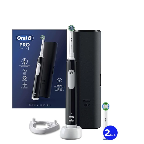 Электрическая зубная щетка Oral-B D305.513.3X Pro Series 1 Black Travel Case (3 нас.) + Рожок