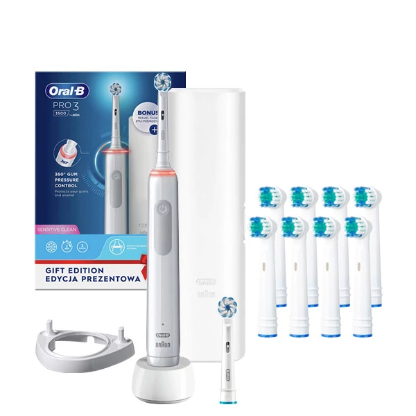 Зубная щетка Oral-B D505 PRO 3 3500 Ultra Thin White (2 нас.) с футляром ЕС