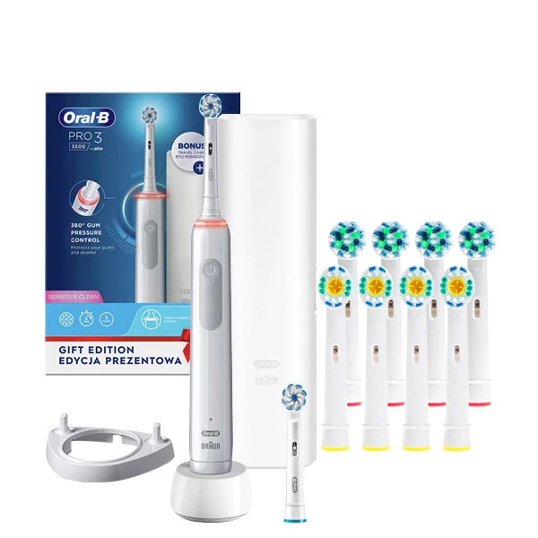 Зубная щетка Oral-B D505 PRO 3 3500 Ultra Thin White (2 нас.) с футляром
