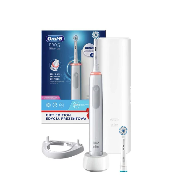 Зубная щетка Oral-B D505 PRO 3 3500 Ultra Thin White (2 нас.) с футляром