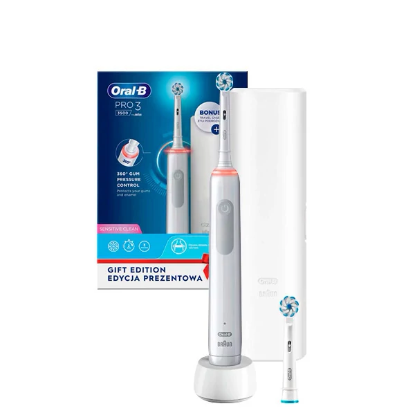 Электрическая зубная щетка Oral-B D505 PRO 3 3500 Ultra Thin White (2 нас.) с футляром