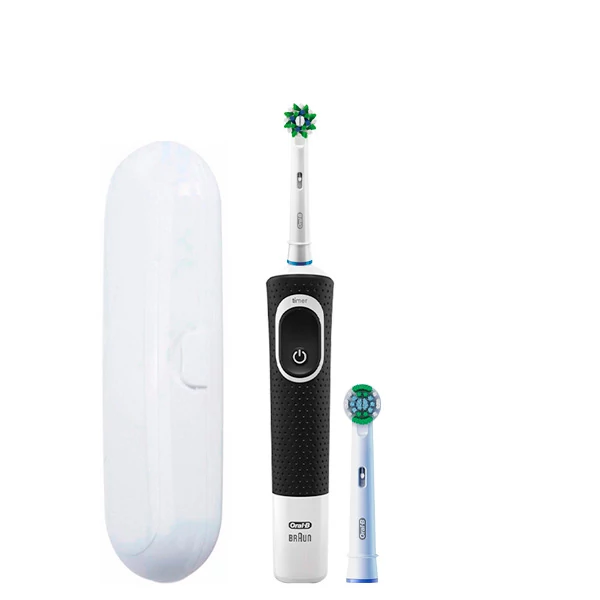 Зубная щетка Oral-B Vitality 100 Cross Action CleanMaximiser Black (2 нас.) + Футляр белый ЕС