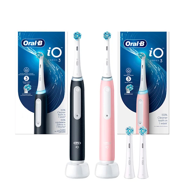 Электрические зубные щетки Oral-B iO 3 Family Pack Matte Black + Blush Pink (4 нас.)
