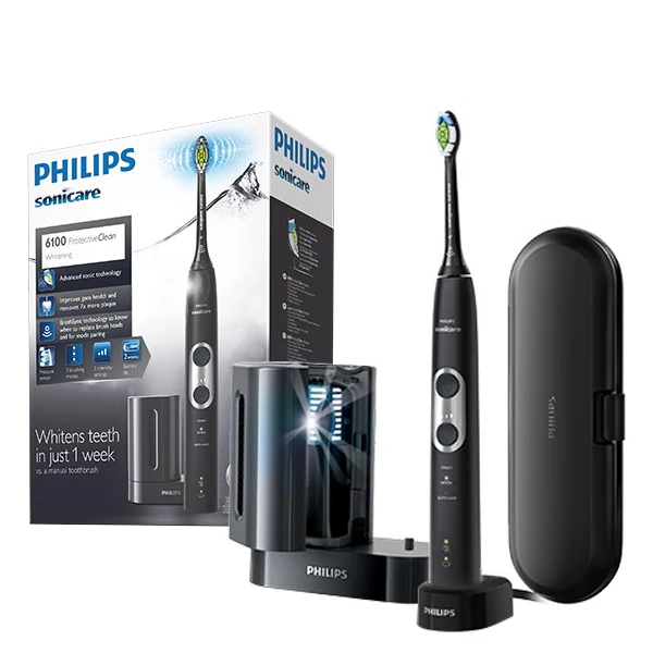Зубная щетка Philips Sonicare 6100 HX6870/57 ProtectiveClean с дезинфектором UV Black ЕС