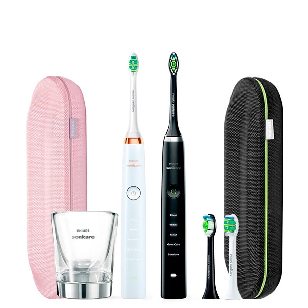 Зубная щетка Philips Sonicare HX9334/41 DiamondClean White-Black Light + 2 USB-футляра ЕС
