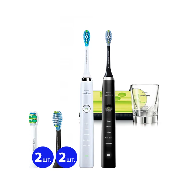 Зубная щетка Philips Sonicare HX9339/89 Diamond Clean White+Black (6 нас.) ЕС