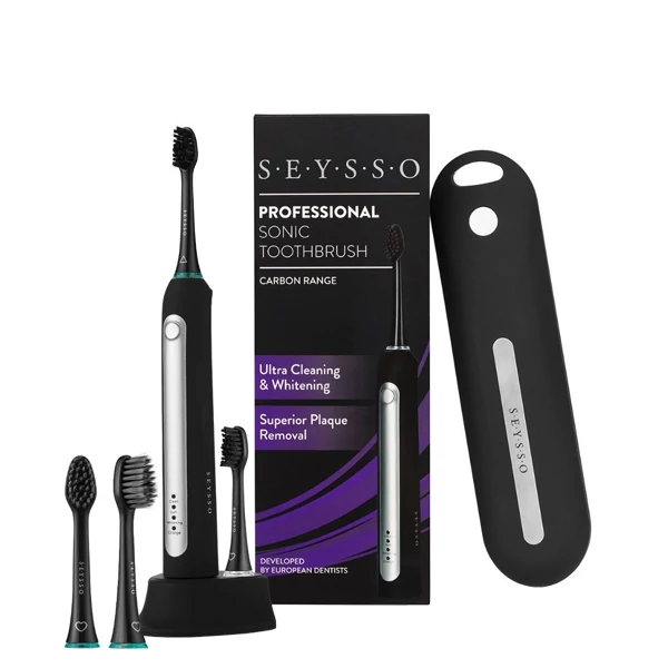 Звуковая зубная щетка SEYSSO Carbon Professional с футляром (4 нас.) ЕС