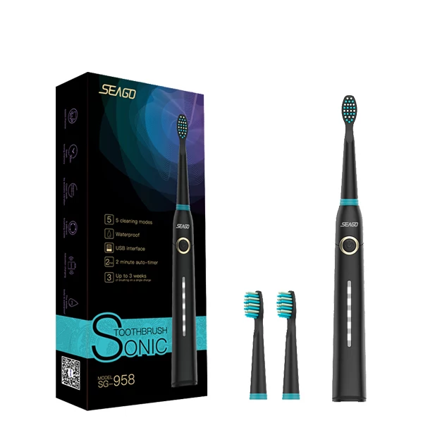 Зубная щетка Seago SG-958 Black Звуковая